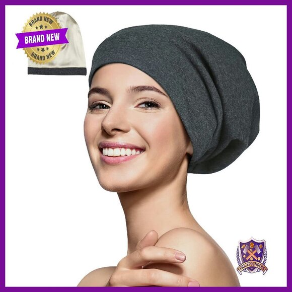 Mulberry Silk Satin Lined Sleeping Cap Adjustable 18-32 Inch Unisex main image 6